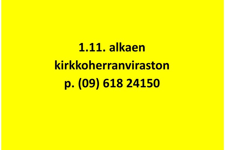 Keltaisella huomioväripohjalla info numeron vaihtumisesta